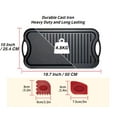 thumbnail image 6 of 20" Cast Iron Reversible Grill/Griddle with Scrapers, Pre-Seasoned, Non-stick Grill Pan for Stovetop, Indoor Cooking and Outdoor Camping, Black, 6 of 6