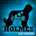 thumbnail image 3 of Craftnamesign Personalized FLoral Briard Metal Wall Art LED Light, Custom Flower Dog Lover Decor, 3 of 5