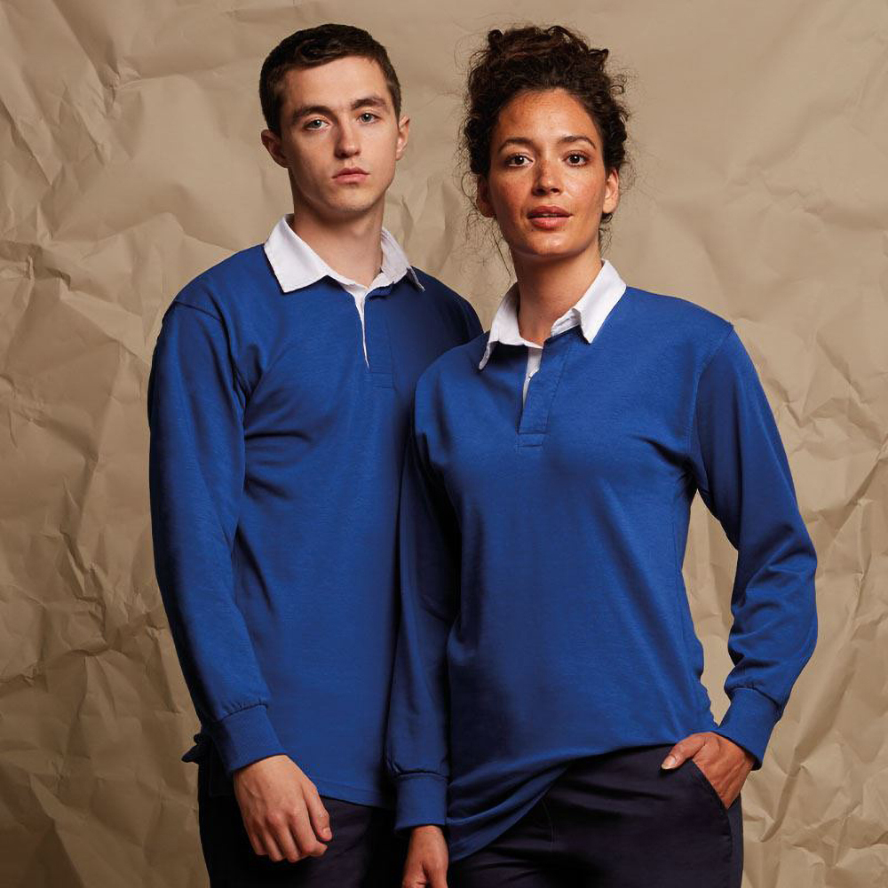 Front Row Long Sleeve Classic Rugby Polo Shirt