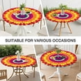 thumbnail image 7 of Colorful Rainbow Tie Dye Spiral Pattern Round Fitted Tablecloth with Elastic Edge,Dining Table Cover Waterproof,Outdoor Round Tablecloth for Camping,Dining,Indoor and Outdoor, 7 of 7