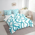 thumbnail image 3 of Erosebridal Abstract Wavy Stripes Bedding Sets Twin Size,Modern Geometric Comforter Sets With Sheets,White Blue Bed In A Bag Twin Size, Super Cozy Bedroom Decor,7-Piece, 3 of 5