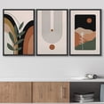 thumbnail image 3 of wall26 Framed Wall Art Print Set Brown Plant and Polygon Variety Abstract Shapes Illustrations Modern Art Boho Colorful Multicolor for Living Room, Bedroom, Office - 16"x24"x3 Black, 3 of 5
