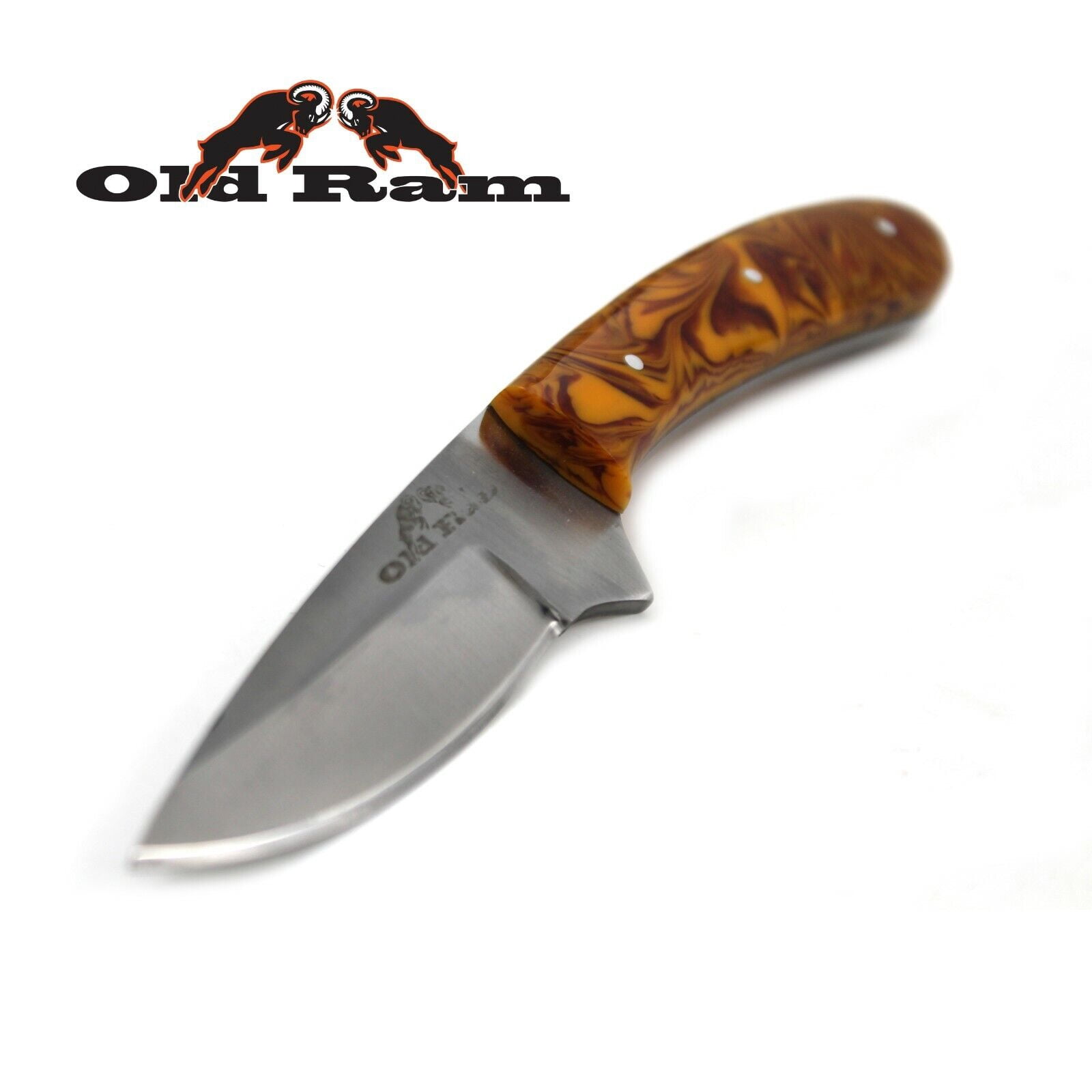 Old Ram Collection Heavy Duty Fixed Blade Skinner Knife w/ Leather Sheath