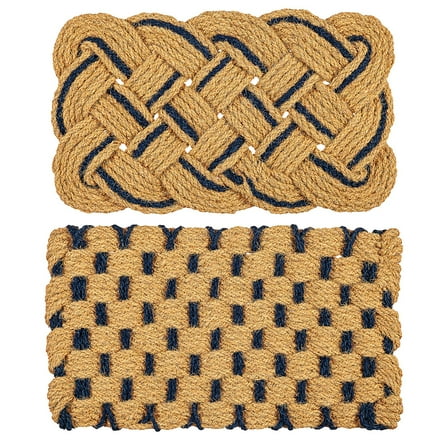 Evergreen Navy and Natural Indoor Outdoor Natural Coir Doormat Home Decor