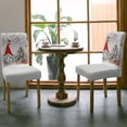 thumbnail image 5 of Chair Covers for Dining Room Set of 6,Gnome Pine Tree Xmas Ball on Gray Stretch Seat Protector Removable Washable Chairs Slipcovers for Kitchen Banquet Wedding Hotel,Winter Fir Leaves Snowflake, 5 of 6