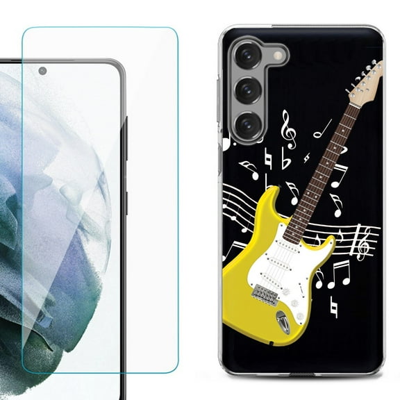 Shockproof Fashion Phone Case for Samsung Galaxy S23 5G, by OneToughShield ® - Guitar Yellow