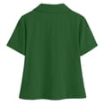 thumbnail image 5 of Womens Peter Pan Collar Tees Short Sleeve Double Pocket Pullover Clothing 2026 Summer Tops for Women Solid Color Casual Outfits Button Down Shirts Blouse, 5 of 9
