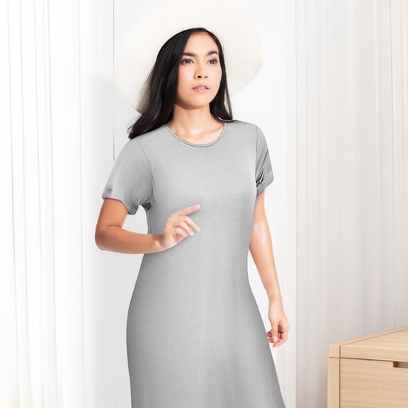 HEANUJJ Women Sleepwear Nightdress Breathable 1 Set Classic Crew Neck for Women Nightwear