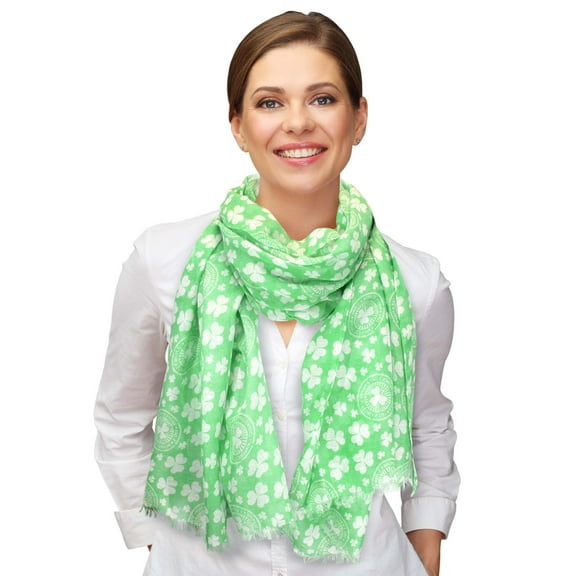 Sometheme Special Women's St Patrick's Day Clover Shamrock Scarf - Green