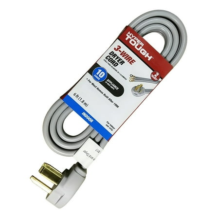 

Hyper Tough 6FT 10AWG 3 Prong Gray Indoor Dryer Appliance Cord