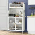 thumbnail image 2 of Costway 5-tier Metal Kitchen Bakers Rack with Pegboard 8 Hooks 5-position Adjustable Shelf White, 2 of 10