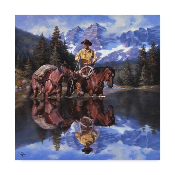 Trademark Fine Art 'Reflections of the Rockies' Canvas Art by Jack Sorenson