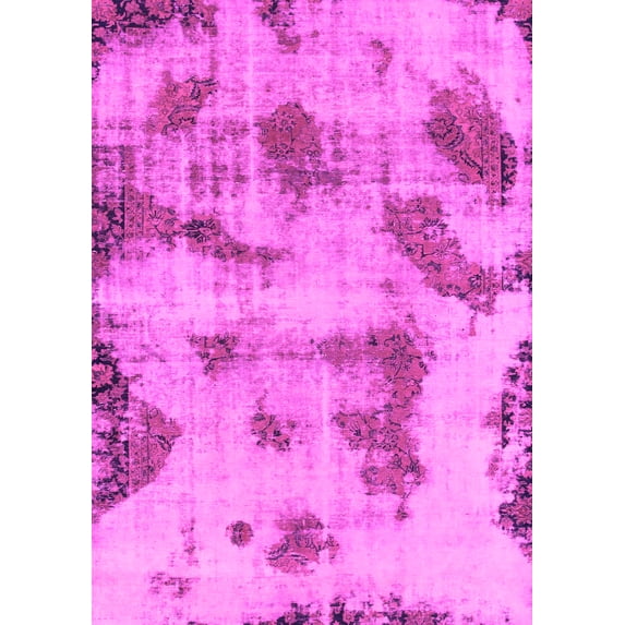 Ahgly Company Indoor Rectangle Abstract Pink Modern Area Rugs, 6' x 9'