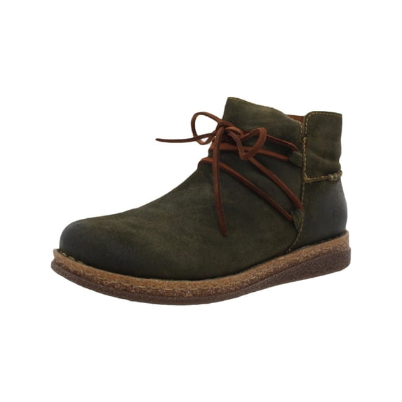 Born Womens Calyn Leather Slip On Ankle Boots Green 9 Medium (B,M)