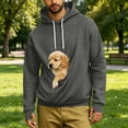thumbnail image 5 of Eiyaclvo Mens Pet Pouch Hoodie for Men with Pocket Long Sleeve Hooded Sweatshirts Pullover Carrier Kangaroo Dog Pouch Hoodies, 5 of 8