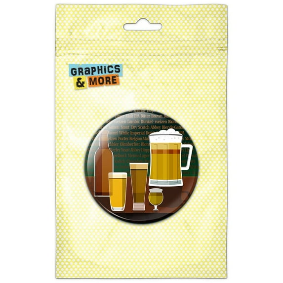 Beer Glasses Ale Pilsner Stout Lager Refrigerator Button Magnet