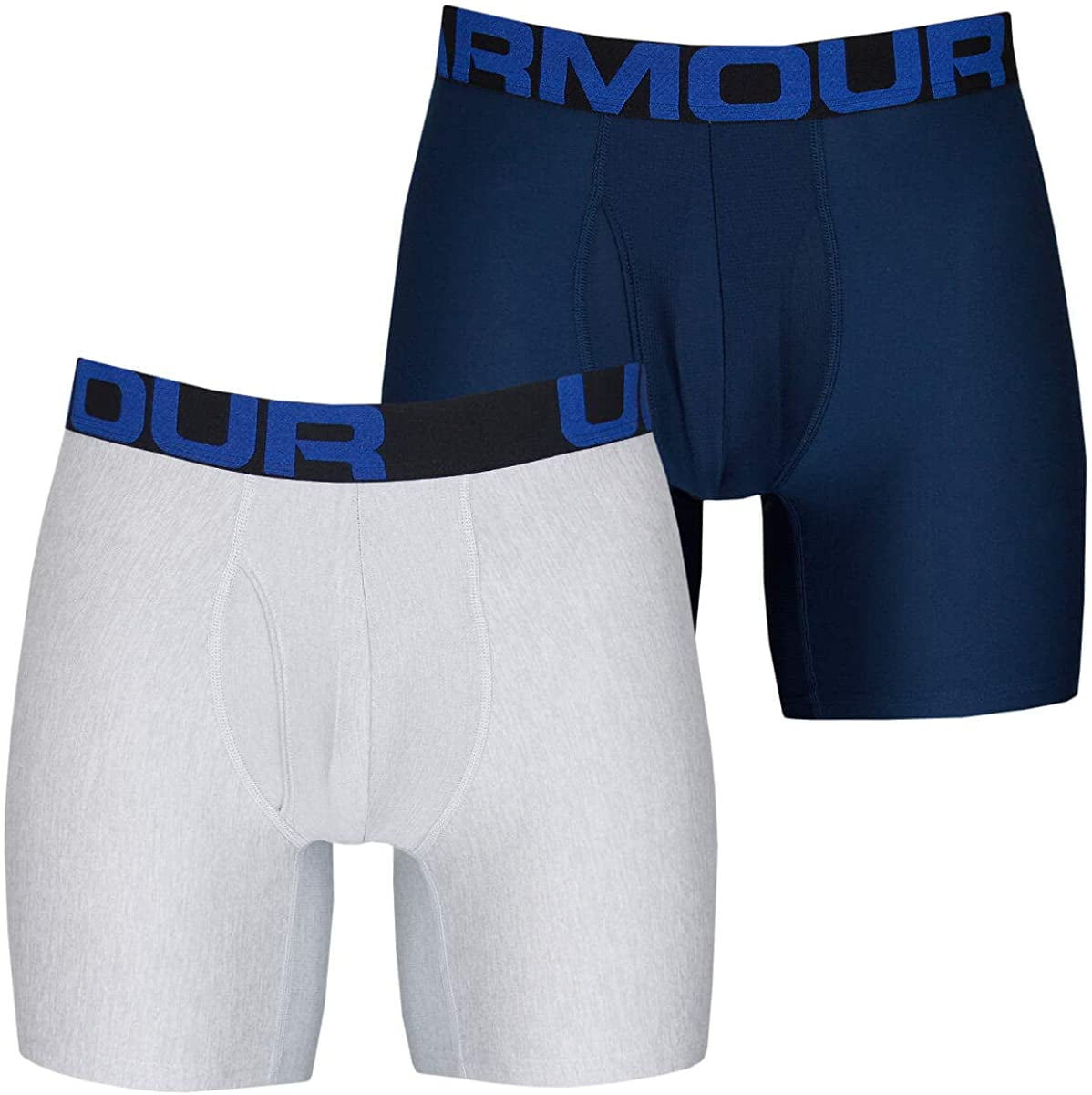 Under Armour Mens Tech 6in 2 Pack Novelty Boxer Jock 