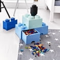 thumbnail image 6 of Room Copenhagen: LEGO Storage Brick - 2 Knob Lid, Bright Blue - 9.8 x 4.9 x 7.1" Stackable Plastic Container, Holds 400 Blocks, Toy Home Organizer Box, 6 of 8