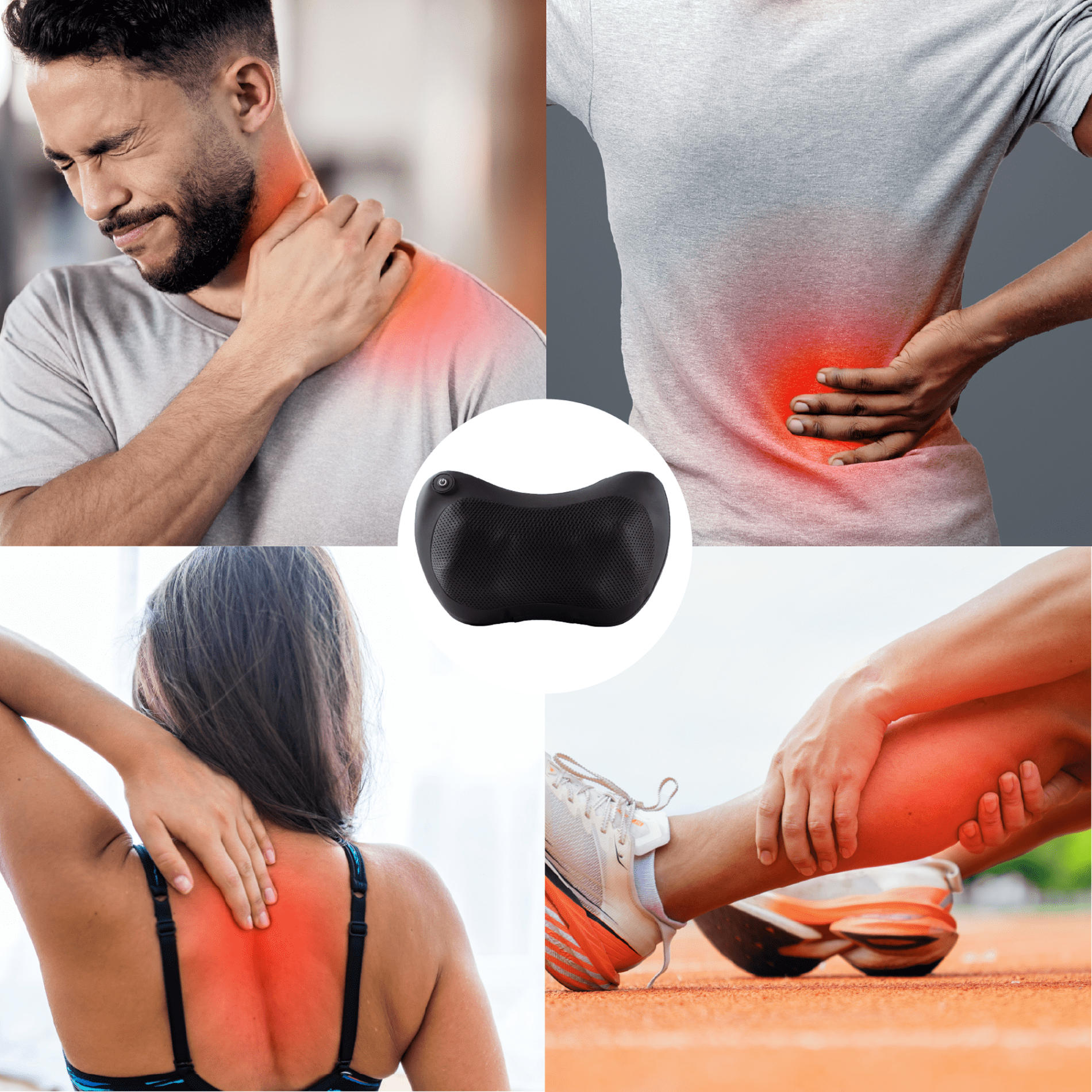 Daiwa Felicity Happy Back Day Shiatsu Neck and Back Massager with Heat, 8 Kneading Nodes, Ergonomic Hands-Free Design, Portable