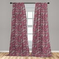 thumbnail image 5 of Ambesonne Leaves Curtains, Abstract Laurel Foliage, Pair of 28"x63", Charcoal Grey Beige, 5 of 5
