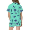 thumbnail image 4 of Girls Satin Pajama Set With Ocean Print Design Soft Comfortable Loungewear For Toddler To Teen Year Round Wear, 4 of 4
