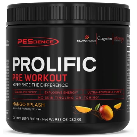 PEScience - Prolific Pre-Workout Powder Mango Splash - 9.88 oz.