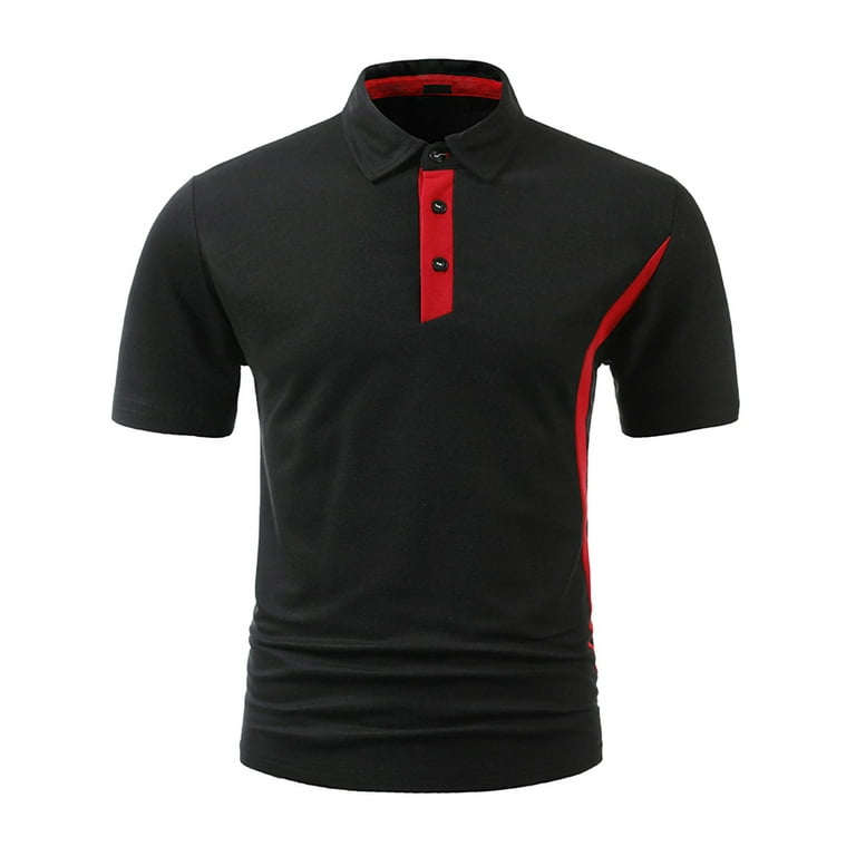 Jusddie Mens T Shirts Spliced Athletic Tee Short Sleeve Beach Polo