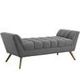 thumbnail image 2 of Modway Response Medium Modern Finely Upholstered Fabric Bench in Gray, 2 of 6