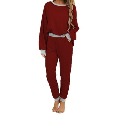 

Saodimallsu Womens Lounge Set Pajamas Long Sleeve Tops Pullovers S-XL