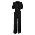 thumbnail image 4 of CAIVO Stylish Women Jumpsuit Onesie Casual Wear Slim Fit With Waist Cinching Versatile Design For Summer Autumn Solid Color Breathable Dailywear, 4 of 6