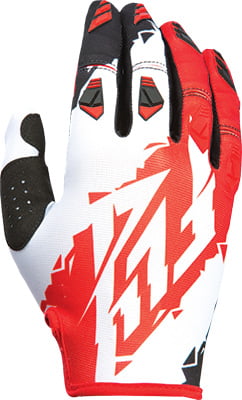 Fly Racing Unisex-Adult Kinetic Gloves Red/White Size 10/Large 370-41410