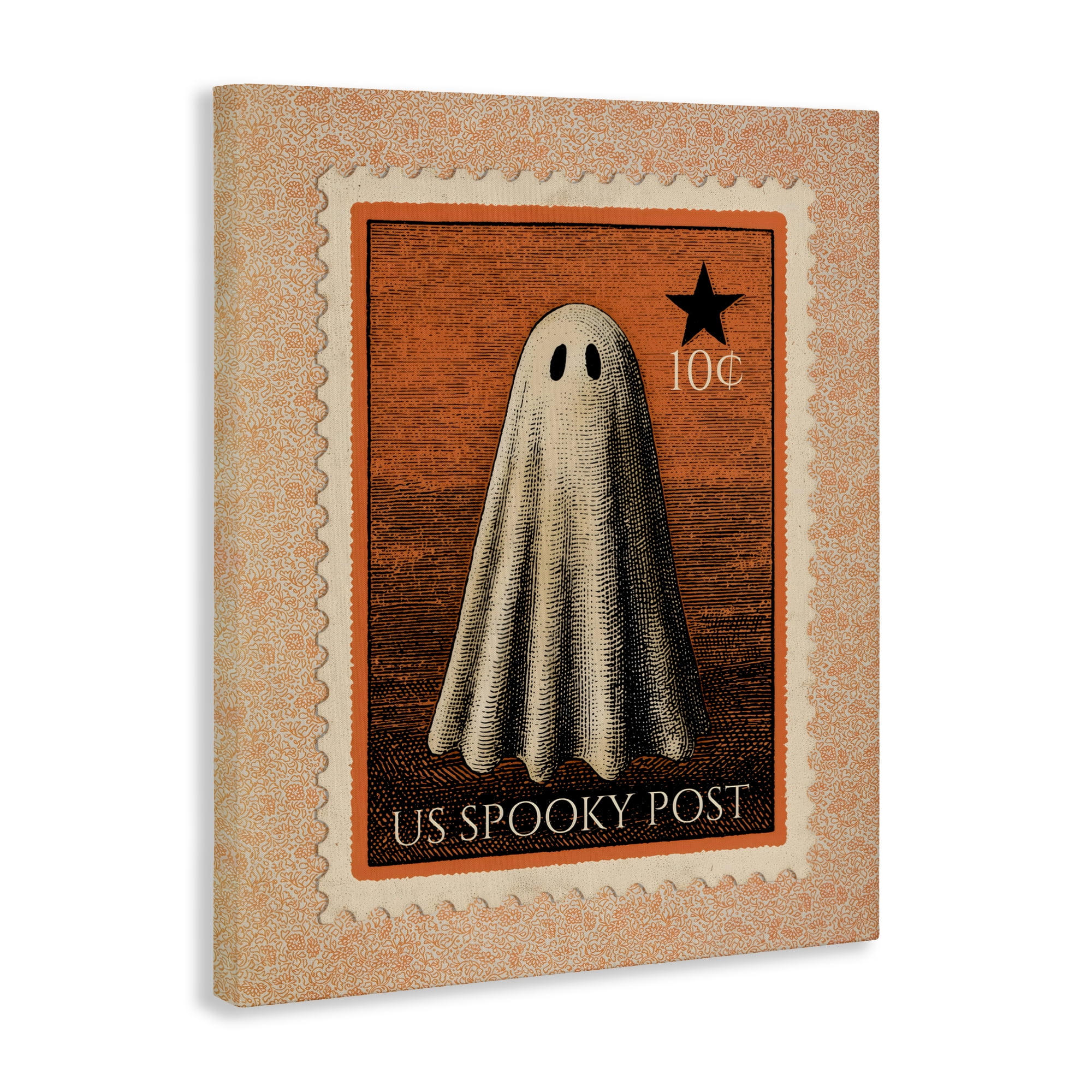 Vintage Ghost Stamp Canvas Wall Art, design by Arlington Prints