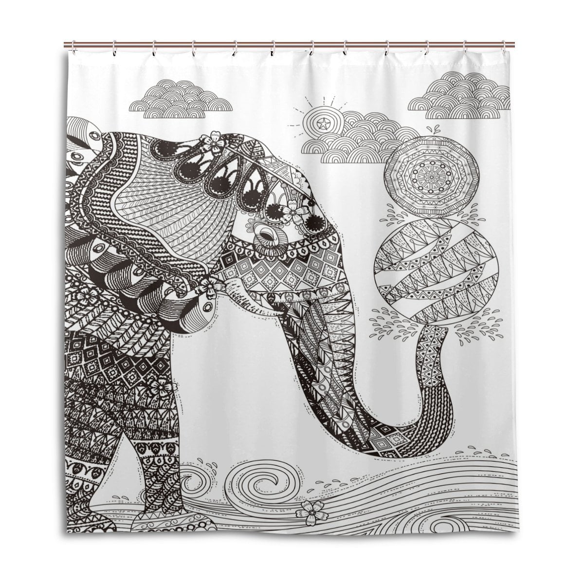Ball Elephant Waterproof Bathroom Polyester Shower Curtain Liner Water Resistant Ball Elephant Waterproof Bathroom Polyester Shower Curtain Liner Water Resistant