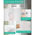 thumbnail image 4 of No Hook Shower Curtain with Snap in Liner, Sage Green Stripe Hotel Shower Curtains for Bathroom, Washable Shower Curtain Liner Set with Mesh Top Window, 72"x72", 4 of 6
