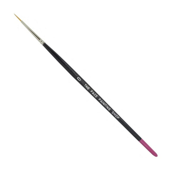 The Face Painting Shop Brush - Round 0, Professional Face Painting Brush, Sleek ink Tipped Wooden Handle and Synthetic Bristles