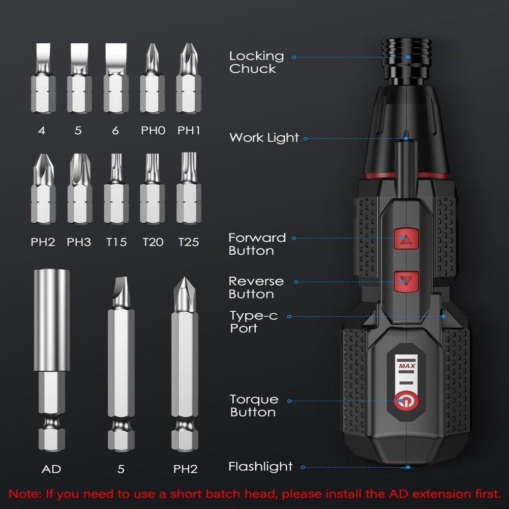 Upgraded 4.2V Cordless Electric Screwdriver Rechargeable
