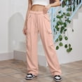 thumbnail image 3 of Woman Cargo Pants Waterproof Hiking Lightweight Straight Leg Trousers Baggy Linen Travel Streetwear Clothes, 3 of 6