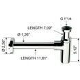 thumbnail image 2 of Nameeks Remer 958L-NP Remer 12" Wall Mounted P-Trap - Nickel, 2 of 2