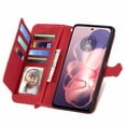 thumbnail image 4 of SYITOOCK Phone Case for Motorola Moto G Power 5G 2024, Shockproof PU Leather Wallet Case with Card Slots Anti-Scratch Stand Magnetic Flip Zipper Pocket Cover for Motorola Moto G Power 5G 2024, Red, 4 of 6