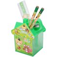 thumbnail image 3 of Soporte para lápices con forma de casa pequeña, soporte para bolígrafos de escritorio de dibujos animados, regalo de papelería para niños (verde), 3 of 8