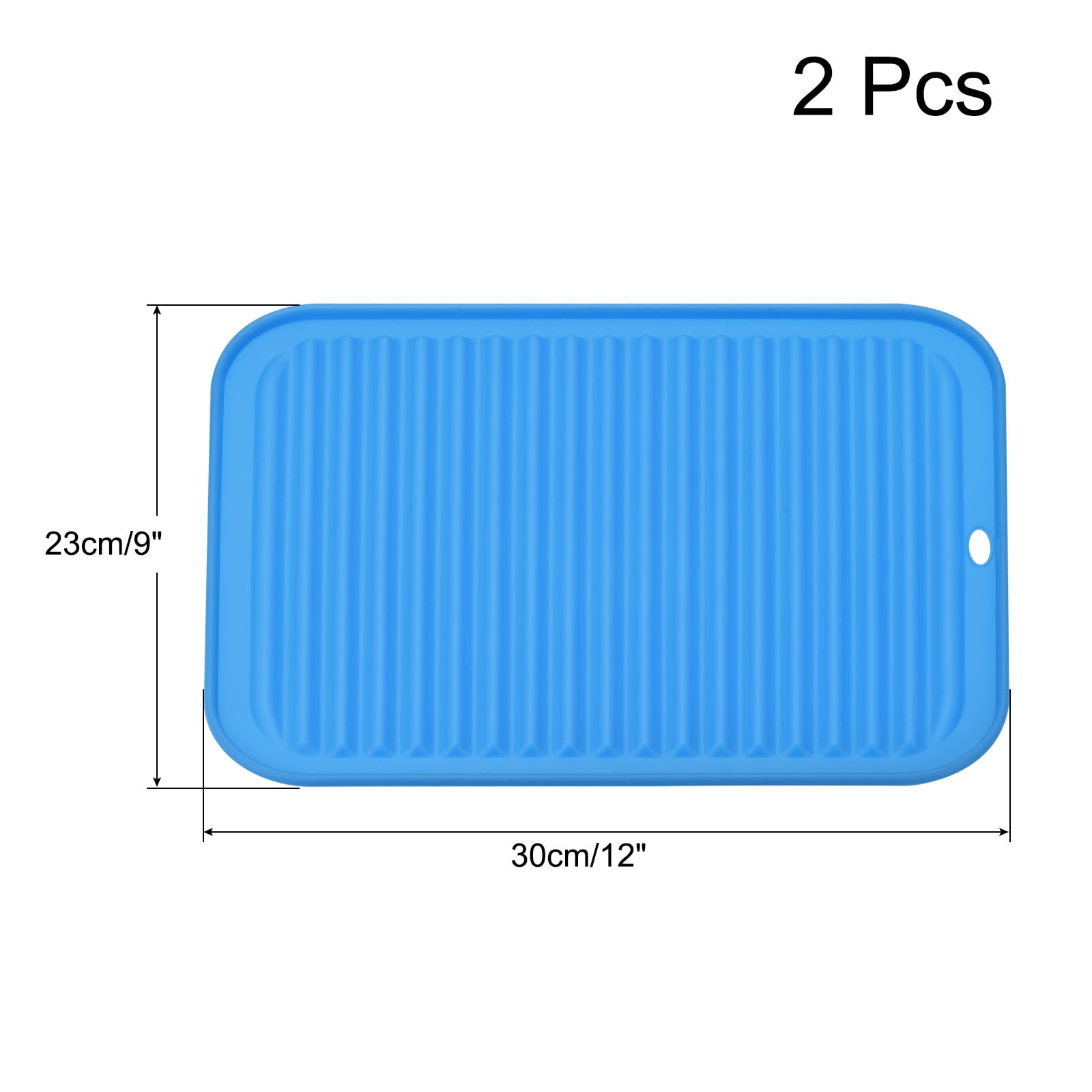 Unique Bargains Silicone Drying Heat Resistant Mat Set Waterproof Under Sink Drain Pad Blue