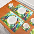 thumbnail image 3 of Wobogo Colorful Parrot Placemats Coasters Set of 1 Heat-resistant Non-slip Easy to Clean Square Dinner Plate Mat, 3 of 8