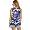 thumbnail image 2 of FUIALDOLG Womens Galaxy Music Note Tank Tops Summer Casual Loose Fit Vest Flowy Tunic Tops Workout Tennis T-shirts Plus Size,Honeymoon,Travel Outfits,4XL, 2 of 7
