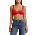 thumbnail image 2 of Women's Push up Bra with Underwire Solid Color Adjustable Straps Seamless Comfortable Bra Red 42E, 2 of 7