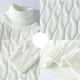 thumbnail image 6 of Bdfzl Mens Turtleneck Sweater Loose Fit Jacquard Knit Pullover,Thickened Warm Winter White 4Xl, 6 of 7