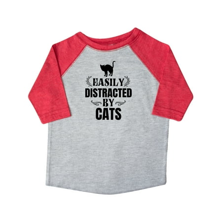 

Inktastic Easily Distracted by Cats Gift Toddler Boy or Toddler Girl T-Shirt