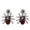 A, variant on Gaecuw B Style Halloween Spider Earrings Black Metal with Red Rhinestone Drops for Party Gothic Jewelry Supplies