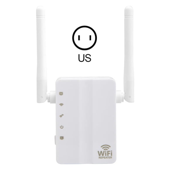 Repetidor Wifi Inalámbrico De 2,4G, Amplificador De Señal De 300Mbps, Antenas Duales, Extensor De Rango Wifi, Enrutador De Puerto Wlan Lan Yuarrent EL012268-00