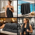 thumbnail image 5 of RIVERSIDE 3 Piece Cotton Towel Set Bath 27x54 and Hand 16x28 Towel with Washcloth 12x12, Lightweight & Soft - Charcoal, 5 of 9