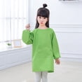 thumbnail image 2 of Kids Art Smock Long Sleeve Painting Apron For Girls With Pocket Solid Color Artist Protective Wear Craft Activity, 2 of 3